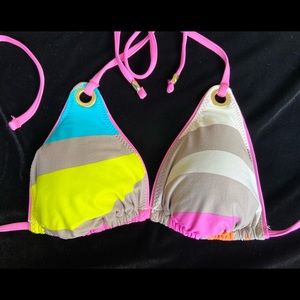 Trina Turk, Bikini Top Sz 6, Multi Color w/removable pads